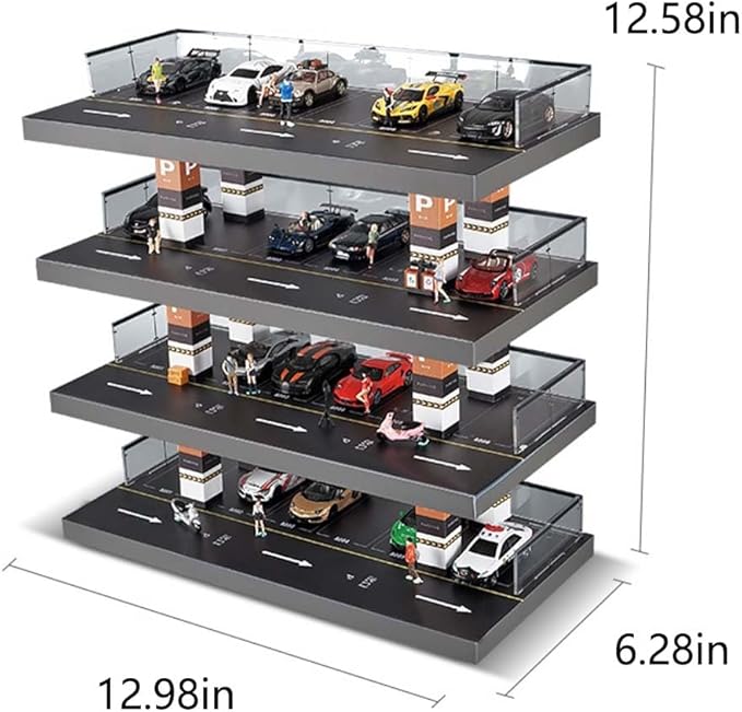 1/64 clear car case with 4 floors