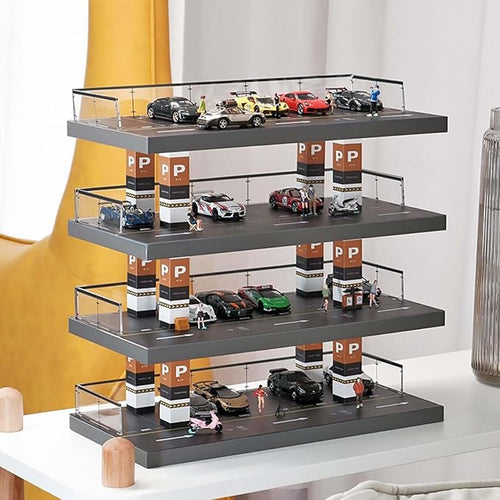 1/64 clear car case with 4 floors